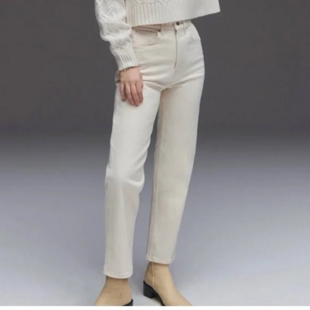 EVERLANE The Cheeky Jean High Rise Ecru Cream Women's Size 29 Tall